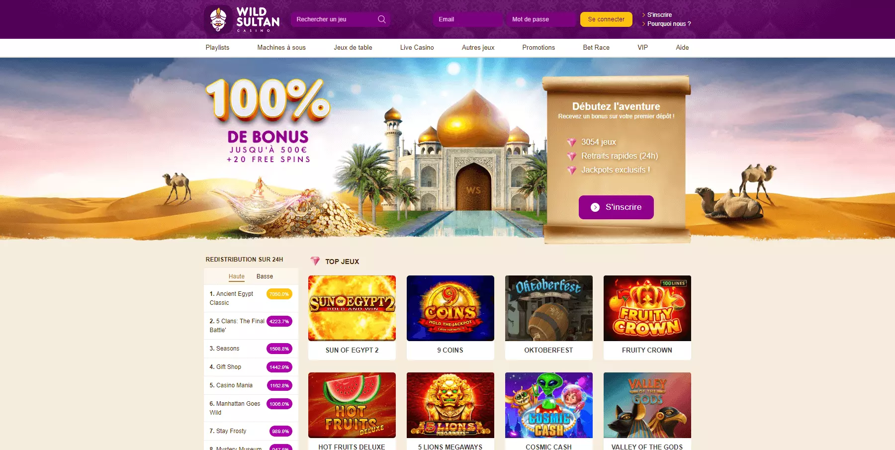 Wild Sultan casino en ligne